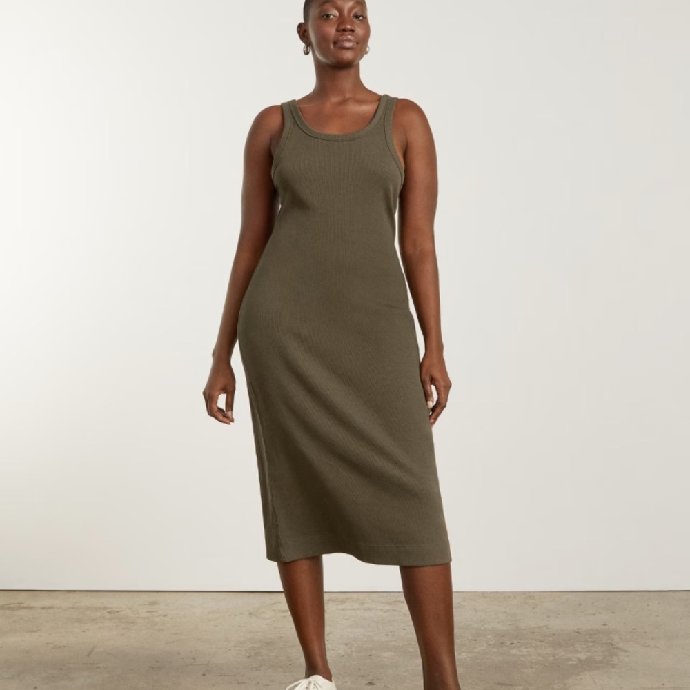 Everlane The 90’s Rib Sleeveless Midi Dress